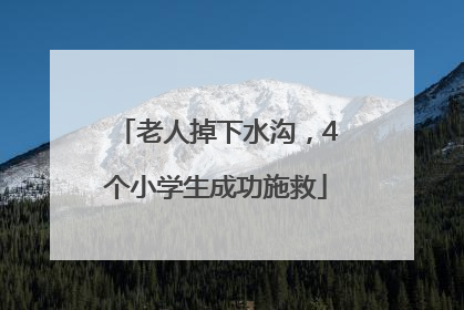 老人掉下水沟，4个小学生成功施救