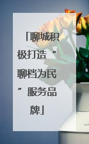 聊城积极打造“聊档为民”服务品牌