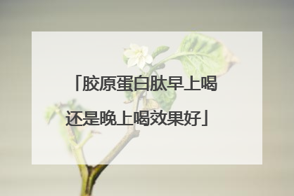 胶原蛋白肽早上喝还是晚上喝效果好