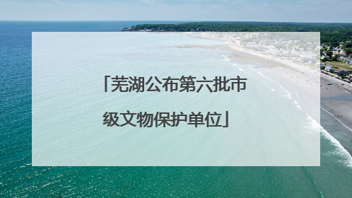 芜湖公布第六批市级文物保护单位
