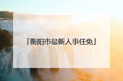 衡阳市最新人事任免