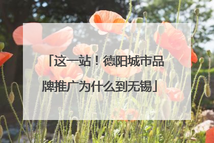 这一站！德阳城市品牌推广为什么到无锡