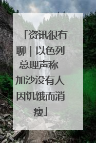 资讯很有聊｜以色列总理声称 加沙没有人因饥饿而消瘦