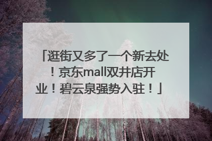 逛街又多了一个新去处！京东mall双井店开业！碧云泉强势入驻！
