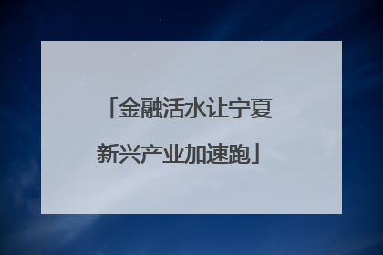 金融活水让宁夏新兴产业加速跑