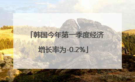 韩国今年第一季度经济增长率为-0.2%