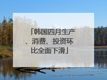 韩国四月生产、消费、投资环比全面下滑