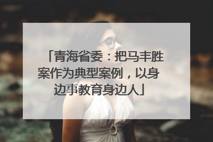 青海省委：把马丰胜案作为典型案例，以身边事教育身边人