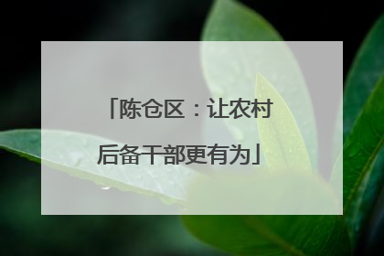 陈仓区：让农村后备干部更有为
