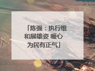 陈强：执行维和展雄姿 暖心为民有正气