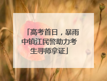 高考首日，暴雨中镇江民警助力考生寻师拿证