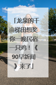 龙泉的千亩梯田想奖你一晚民宿一只鸡！《90早新闻》来了