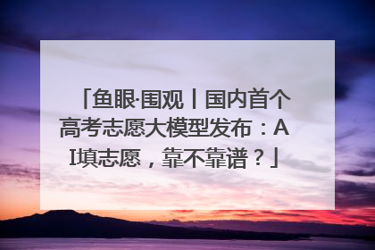 鱼眼·围观丨国内首个高考志愿大模型发布：AI填志愿，靠不靠谱？