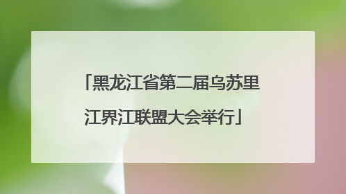 黑龙江省第二届乌苏里江界江联盟大会举行