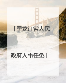 黑龙江省人民政府人事任免