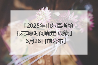 2025年山东高考填报志愿时间确定 成绩于6月26日前公布