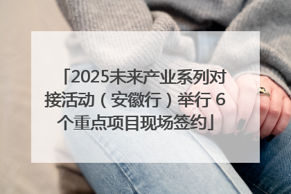 2025未来产业系列对接活动（安徽行）举行 6个重点项目现场签约