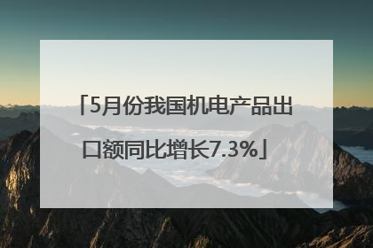 5月份我国机电产品出口额同比增长7.3%