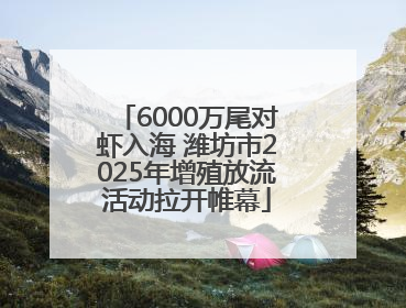 6000万尾对虾入海 潍坊市2025年增殖放流活动拉开帷幕